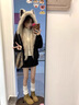 棉致座山雕貓耳朵連帽棉服女冬季加厚高級感棉衣羽棉襖絨服外套派克服 381黑色【高品質(zhì)】 M 105-120斤 曬單實(shí)拍圖