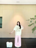 一寸相思純棉杏色短袖t恤女2025新款爆款夏季時(shí)尚貓咪卡通印花上衣體恤潮 杏色-小貓與字母 XL (125-145斤） 曬單實(shí)拍圖