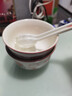 釉下彩可愛(ài)卡通碗碟套裝家用高顏值陶瓷碗筷盤(pán)餐具 2碗2勺 4件套 曬單實(shí)拍圖