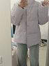 森馬（Semir）羽絨服女短款立領(lǐng)撞色三防保暖外套2024冬季新款美式休閑通勤上衣 粉紫(白鴨絨)70014 XL 曬單實(shí)拍圖