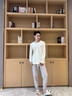 貓人（MiiOW）男士睡衣男100%純棉春秋圓領(lǐng)長(cháng)袖家居服防螨抑菌可外穿25年新品 茶白色 【100%全棉 新升級】 XL （建議125-150斤） 曬單實(shí)拍圖