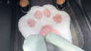 olevo汽車(chē)副駕駛毛絨腳墊女生朋友專(zhuān)屬可愛(ài)保暖加熱保暖車(chē)內載腳墊用品 超厚超軟可拖鞋放松毛絨腳墊【白色貓爪】 曬單實(shí)拍圖