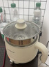 志高電煮鍋電鍋電炒鍋多功能鍋宿舍電煮鍋1-2蒸煮一體 2L不銹鋼籠 刀具【陶瓷釉?xún)饶憽?.5米電線(xiàn)防水扣 曬單實(shí)拍圖