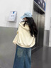 真維斯（JEANSWEST）運動(dòng)套裝女連帽開(kāi)衫衛衣闊腿褲兩件裝2025新款休閑時(shí)尚穿搭一整套 衛衣 米色 純色+長(cháng)褲 米色 純色 S 曬單實(shí)拍圖