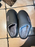 樂(lè )拖輕奢 拖鞋男秋冬季保暖居家室內PU防水厚底防滑情侶棉拖鞋男 曬單實(shí)拍圖