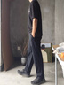 優(yōu)衣庫男裝高彈力長(cháng)褲/休閑褲褲子通勤款常規款25春夏新款475598 09 黑色 L /175/88A 曬單實(shí)拍圖