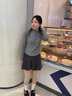 柯蘭娜加絨保暖磨毛長(cháng)袖T恤女2025秋半高領(lǐng)魚(yú)骨設計感弧形下擺短款上衣 深灰色 L （106-115斤） 曬單實(shí)拍圖