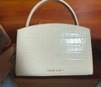 CHARLES&KEITH鱷魚(yú)紋凱莉包手提斜挎婚包包女包生日禮物CK2-50270880-1 Black黑色 S 曬單實(shí)拍圖