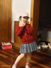 moonkids女童毛衣秋冬款2025新款衣服兒童紅色針織衫新年洋氣大童開(kāi)衫外套 19791紅色 170 170cm 曬單實(shí)拍圖