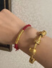 潮宏基 盤(pán)纏金古法黃金手鏈女足金手繩紅繩本命年禮物兒童實(shí)心 計價(jià)U 4.95g 繩長(cháng)約14cm+3cm 曬單實(shí)拍圖