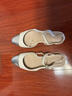 康莉小香風(fēng)包頭涼鞋女春季新拼色真皮時(shí)尚通勤低跟粗跟涼鞋 米白色/淺金色 34 曬單實(shí)拍圖