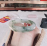 中國黃金（CHINA GOLD）天山翠玉手鐲女玉石鐲子新中式百搭生日禮物送女友媽媽 京速達-天山翠手鐲-扁條 58# 曬單實(shí)拍圖