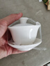 金鑲玉 功夫茶具茶壺 蓋碗羊脂玉白瓷大號家用泡茶碗 甜白蓋碗 曬單實(shí)拍圖