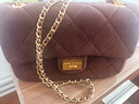 百麗碎銀幾兩大號羊皮優(yōu)雅小香風(fēng)菱格鏈條包包X6916BX4 啡色【羊絨款】 F 曬單實(shí)拍圖