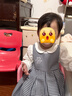巴拉巴拉童裝兒童連衣裙套裝女童秋裝襯衣百褶裙兩件套洋氣千鳥(niǎo)格 藍白色調00381 90 曬單實(shí)拍圖