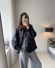Teenie Weenie小熊女裝外套2025冬季新款簡約兩件套戶外工裝風(fēng)上衣 黑色 S 曬單實(shí)拍圖