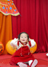 G.DUCKKIDS一周歲禮服女寶寶連衣裙兒童唐裝套裝中國風秋季裙子嬰兒抓周衣服 紅色 90 尺碼1~2歲【 80-90cm】 曬單實拍圖