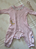 babycare寶寶連體衣純棉新生兒長袖爬服哈衣滿月嬰兒衣服 薄紗粉  80cm 曬單實拍圖