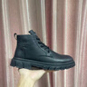 IYUZ輕奢男鞋2026新款真皮中幫馬丁靴男品牌復古工裝英倫風(fēng)增高休閑鞋 黑色【正品男鞋】 42 曬單實(shí)拍圖