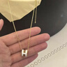 伊燦字母H項鏈女2025新款爆款高級小眾設計感鎖骨鏈女氣質(zhì)精致頸鏈 字母H項鏈一條裝 曬單實(shí)拍圖