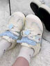 森馬粉色丑萌泡芙女鞋2025冬季新款小眾設計板鞋韓版學(xué)生運動(dòng)小白 米藍色加絨 37 曬單實(shí)拍圖