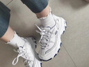 斯凱奇（Skechers）女鞋小白熊女士休閑鞋子厚底增高百搭運動(dòng)軟底老爹鞋女99999863 白色/海軍藍色/WNV1 37 曬單實(shí)拍圖