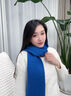 啄木鳥圍巾女冬季100%羊毛保暖防風(fēng)護(hù)頸圍脖男士時(shí)尚百搭圍巾韓版氛圍感 靛藍(lán)色 曬單實(shí)拍圖