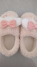 京東京造時(shí)尚包腳兒童棉拖鞋男女童毛絨蝴蝶結包跟保暖棉拖鞋米白30-31 曬單實(shí)拍圖