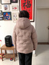 鴨鴨（YAYA）品牌年輕媽媽羽絨服女短款2025新款中老年女冬裝保暖連帽外套 芝粉色 L (建議90-105斤) 曬單實(shí)拍圖