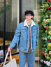 Levi's李維斯25年秋冬新款男士寬松休閑厚外套仿羊羔絨牛仔夾克 淺藍色 L 曬單實(shí)拍圖
