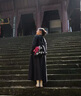 無(wú)印良品（MUJI）女式 法蘭絨 立領(lǐng)長(cháng)袖連衣裙女裝裙子純棉連身裙25年秋季 炭灰色格紋 S (155/80A) 曬單實(shí)拍圖
