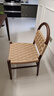 各各沃法式復古實(shí)木客餐廳餐椅美式橡木中古書(shū)椅餐桌椅書(shū)房編織椅 薇薇安餐椅 加菲咖（2把） 曬單實(shí)拍圖
