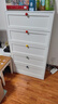 豫獅力鋼制臥室五斗柜置物收納柜客廳靠墻儲物柜鐵皮斗柜床頭床尾抽屜柜 方壓型-白色五斗-寬80cm 曬單實(shí)拍圖