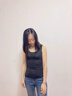 班仕利2025女德絨帶胸墊帶杯背心加絨羊毛蠶絲雙面絨無(wú)痕打底保暖 蠶絲羊毛黑 L 曬單實(shí)拍圖