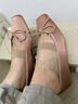 ZARA2025秋季新品 女鞋 絲緞質(zhì)感蝴蝶結飾方頭芭蕾鞋 2508610 050 粉色 36 曬單實(shí)拍圖