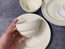 廚遞碗具套裝家用餐具整套純色碗碟碗筷送禮 奶白留影18件【禮盒】 曬單實(shí)拍圖