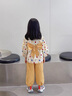 鄰家米其（LINJIAMIQI）女小童套裝秋裝蝴蝶結2025新款秋季寶寶兒童裝女孩春秋小孩衣服 XT2003-黃色 110 碼/身高100-110cm（3-4歲） 曬單實(shí)拍圖
