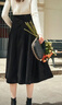 Olrain歐芮兒黑色絲絨半身裙女秋冬年新款高腰氣質(zhì)顯瘦a字裙 曜石黑 L 曬單實(shí)拍圖