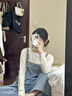 愛(ài)莉安娜孕婦裝2025秋季新款休閑外出針織打底上衣+韓版牛仔背帶 背帶褲 L 曬單實(shí)拍圖
