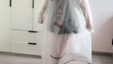牧萌（moremerry）兒童雨衣男童女童學(xué)生上學(xué)帶書(shū)包位卡通雨披 磨砂白加厚款4XL 曬單實(shí)拍圖