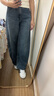 優(yōu)衣庫(kù)男女同款寬松廓形牛仔褲/彎刀鐮刀褲子加長(zhǎng)款25秋冬480739 67 海藍(lán)色 24 /155/62A 曬單實(shí)拍圖