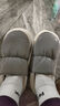潔麗雅防水棉拖鞋男士秋冬季室內居家防滑保暖厚底踩屎感加絨全包棉鞋女 灰色【防水羽絨布，耐贓易清洗】 42-43 (適合41-42) 曬單實(shí)拍圖