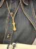 老鋪黃金古法手工足金項鏈九股金剛杵吊墜（素金款配繩） 金重約29.0g 曬單實(shí)拍圖