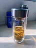 希諾（heenoor）雙層玻璃杯男女士大容量隔熱高檔車(chē)載禮盒水杯便攜帶濾網(wǎng)泡茶杯 XN-1019S-珠光本色280ml 曬單實(shí)拍圖