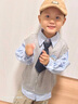 G.DUCKKIDS小黃鴨拉布布衣服男童秋裝套裝學院風兒童襯衫男孩馬甲牛仔褲套裝 灰色 90 尺碼建議1~2歲cm 曬單實拍圖