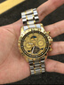 柏達茄（POEDAGAR）瑞士品牌男士高端陀飛輪全自動(dòng)機械腕表日月星辰多功能商務(wù)休閑表 間金金面鋼帶款+送原裝皮帶 曬單實(shí)拍圖