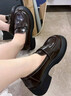達芙妮休閑深口單鞋樂(lè )福鞋春季新款厚底英倫風(fēng)小皮鞋通勤鞋JK制服女單鞋 黑色 38 曬單實(shí)拍圖