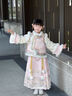 安妮優(yōu)兒（Anneyol）馬面裙女童漢服冬季2025新款古裝兒童秋冬裝國風(fēng)加厚旗袍裙拜年服 粉色 140 曬單實(shí)拍圖