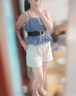 芷蘅間 藍(lán)間行  原創(chuàng)改良漢服女宋制防曬開(kāi)衫夏季旋裙日常通勤穿搭 吊帶 現(xiàn)貨 S 曬單實(shí)拍圖