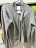 優(yōu)衣庫女裝紐花圓領(lǐng)針織開(kāi)衫/毛衣外套空調衫通勤秋冬新款481477 03 灰色 M 曬單實(shí)拍圖